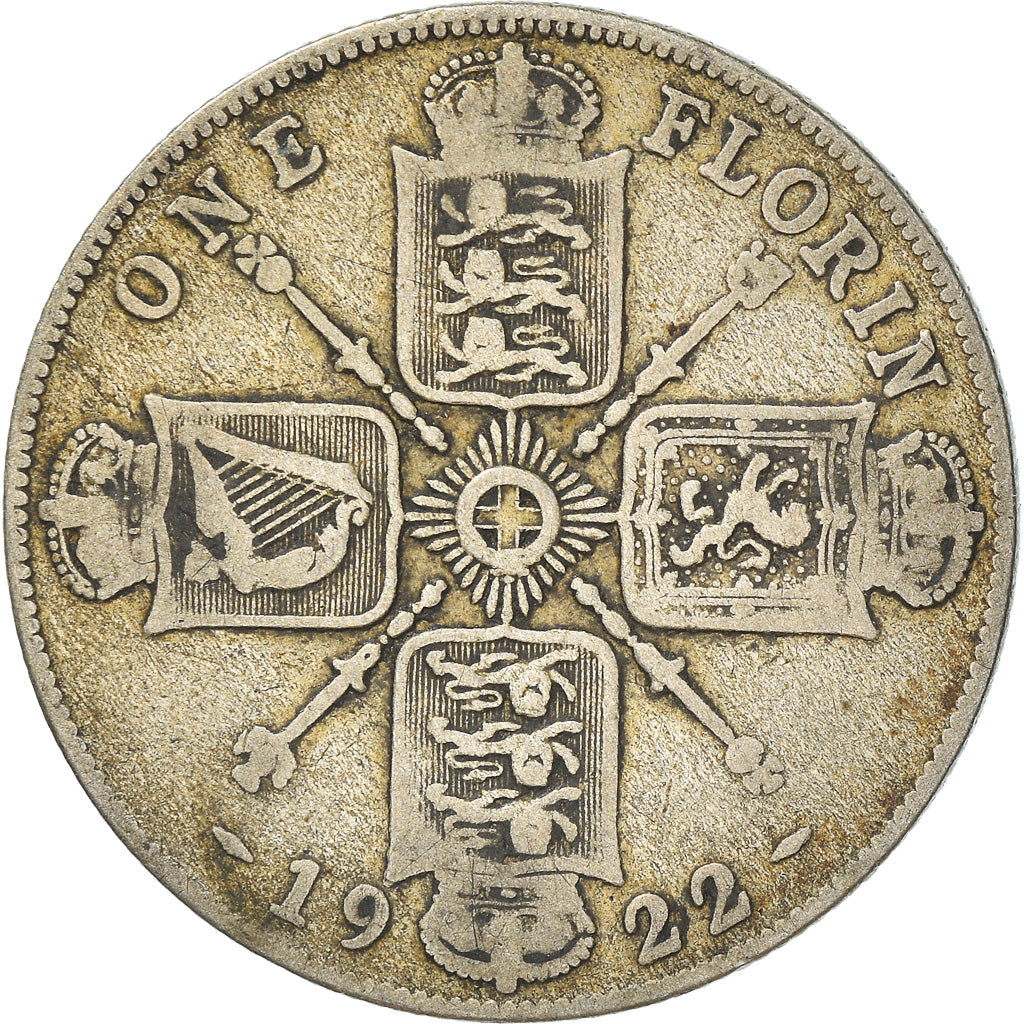 Moneta, Gran Bretagna, George V, Florin, Two Shillings, 1922, MB, Argento