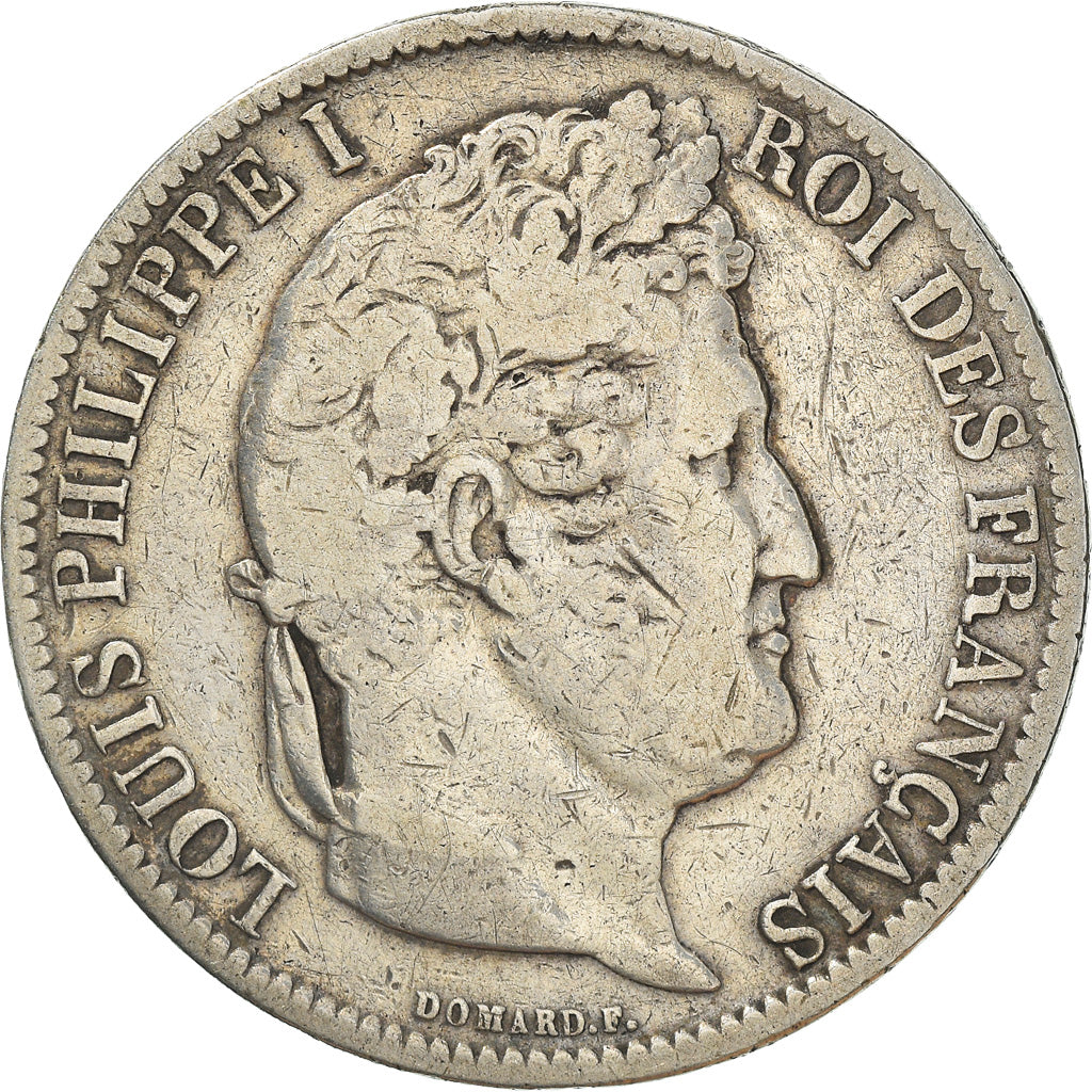 Moneda, Francia, Louis-Philippe, 5 Francs, 1831, Strasbourg, BC, Plata