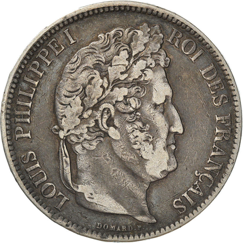 Moneta, Francia, Louis-Philippe, 5 Francs, 1841, Lille, MB+, Argento, KM:749.13