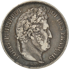 Moneta, Francia, Louis-Philippe, 5 Francs, 1841, Lille, MB+, Argento, KM:749.13