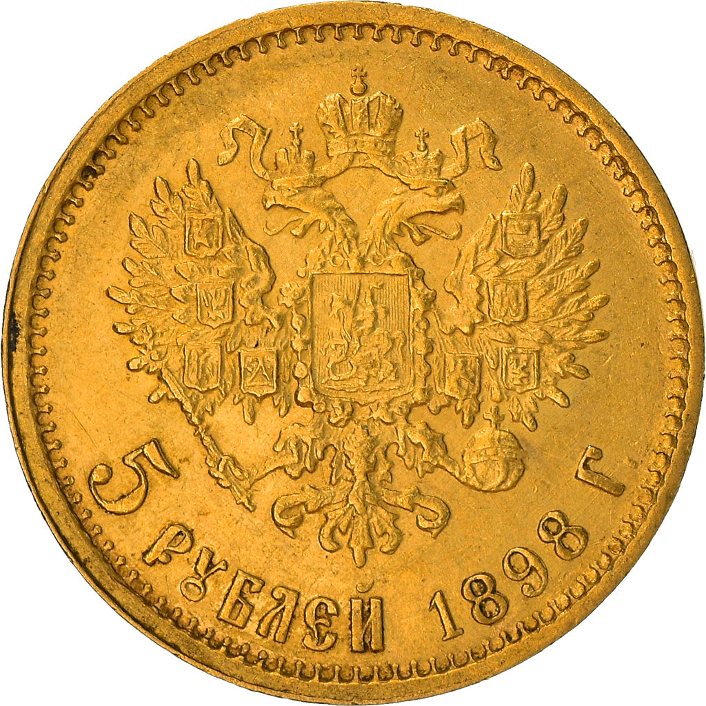 Monnaie, Russie, Nicholas II, 5 Roubles, 1898, St. Petersburg, TTB, Or, KM:62