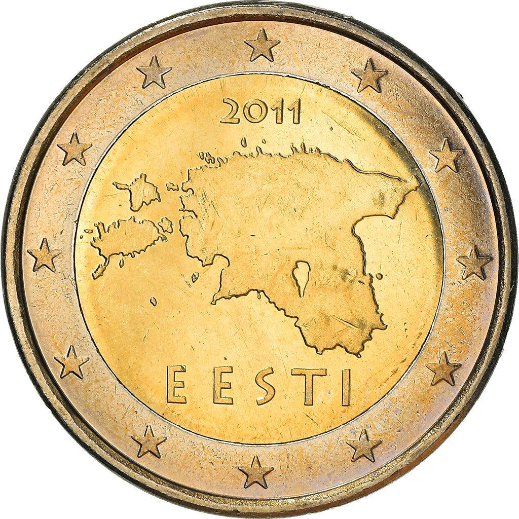 Estonia, 2 Euro, 2011, Vantaa, BB+, Bi-metallico, KM:68