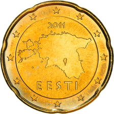 Estonia, 20 Euro Cent, 2011, Vantaa, BB+, Ottone, KM:65