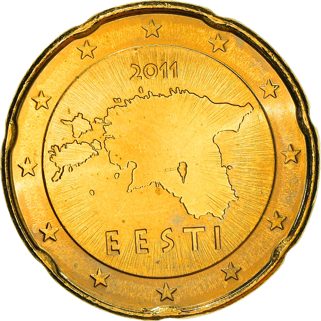 Estonia, 20 Euro Cent, 2011, Vantaa, UNZ+, Messing, KM:65