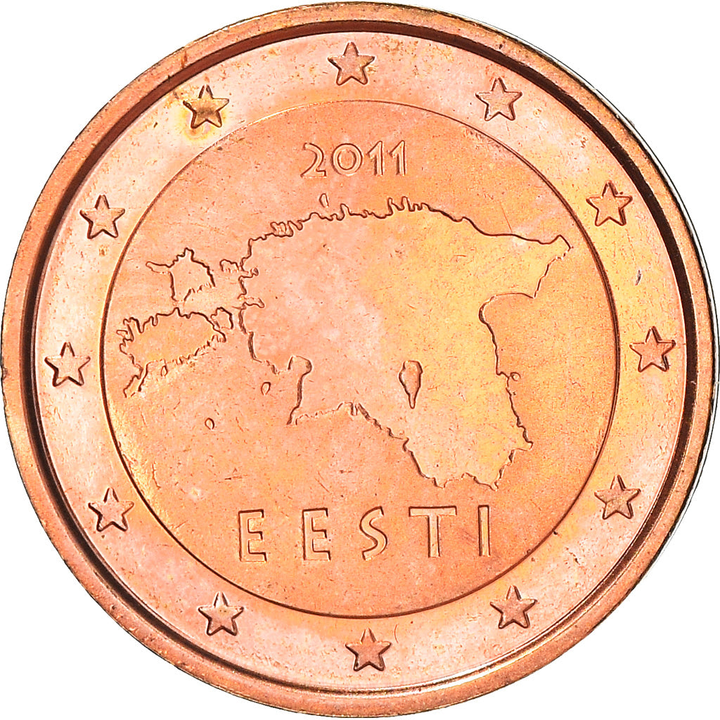 Estonia, 2 Euro Cent, 2011, Vantaa, BB+, Acciaio placcato rame, KM:62