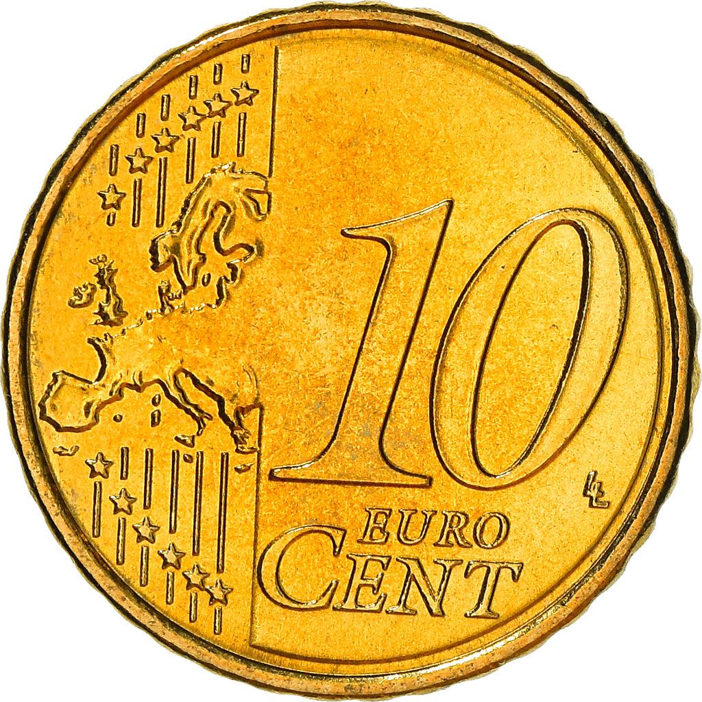 Portugal, 10 Euro Cent, 2009, Lisbon, MS(64), Mosiądz, KM:763