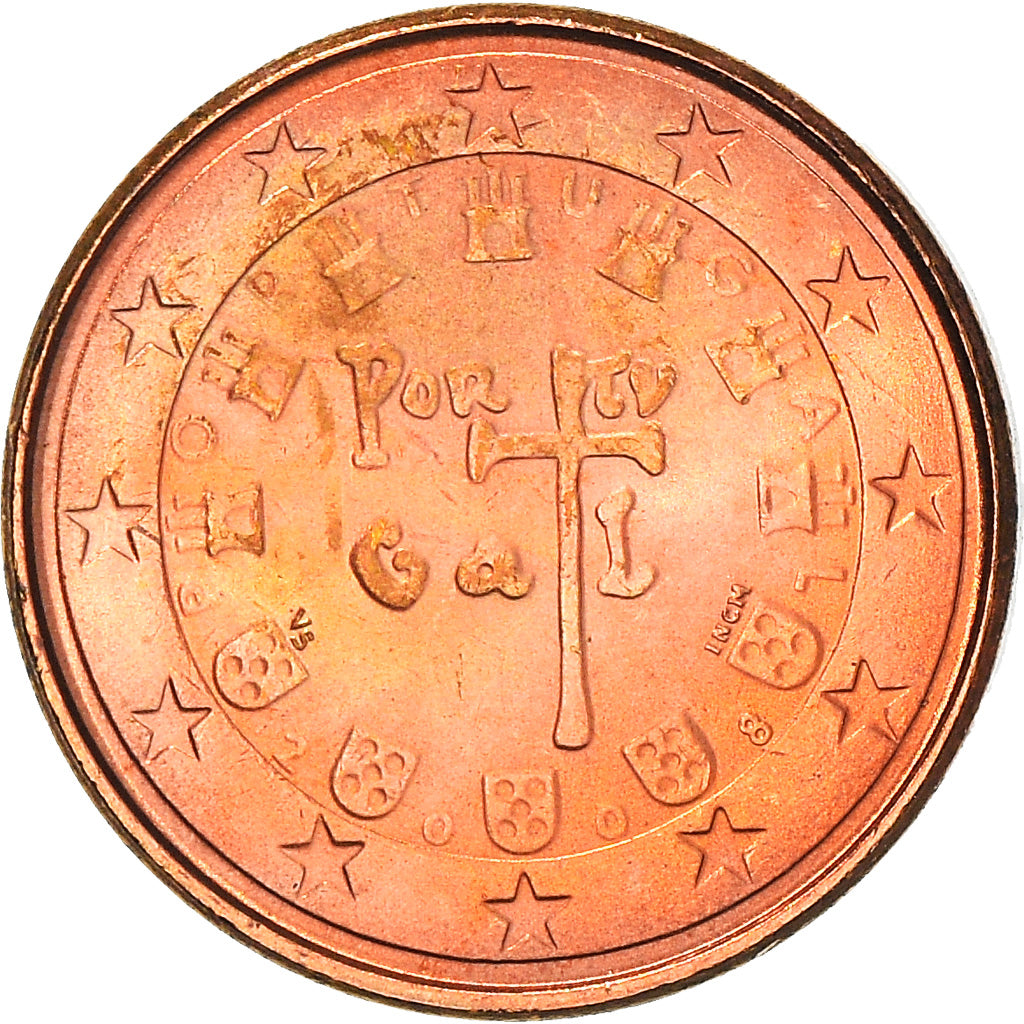 Portogallo, Euro Cent, 2008, Lisbon, SPL+, Acciaio placcato rame, KM:740