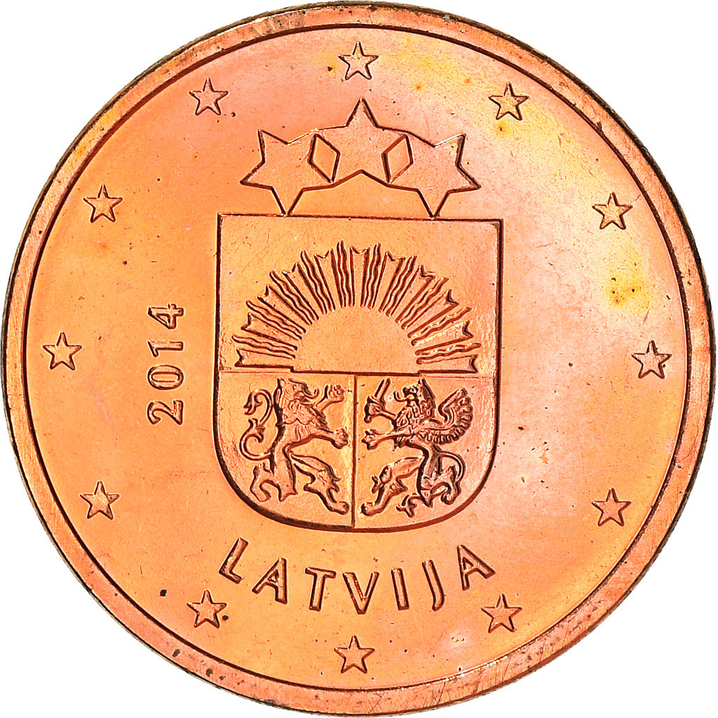 Latvia, 5 Euro Cent, 2014, VZ+, Copper Plated Steel