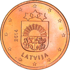 Latvia, 5 Euro Cent, 2014, VZ+, Copper Plated Steel