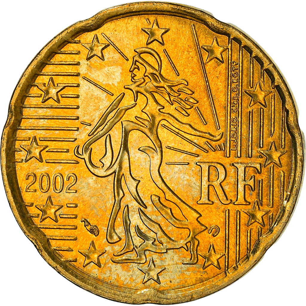 France, 20 Euro Cent, 2002, Paris, SUP+, Laiton, KM:1286