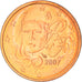 France, 2 Euro Cent, 2007, Paris, AU(50-53), Copper Plated Steel, Gadoury:2
