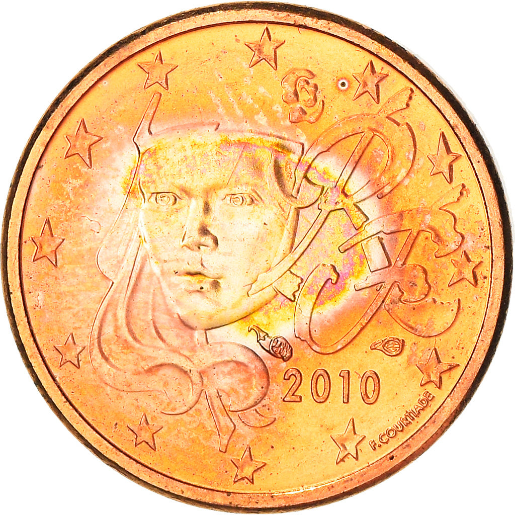 France, Euro Cent, 2010, Paris, AU(50-53), Copper Plated Steel, KM:1282