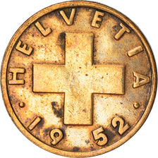 Moneta, Svizzera, 2 Rappen, 1952, Bern, MB, Bronzo, KM:47