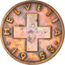 Moneta, Svizzera, 2 Rappen, 1953, Bern, MB, Bronzo, KM:47