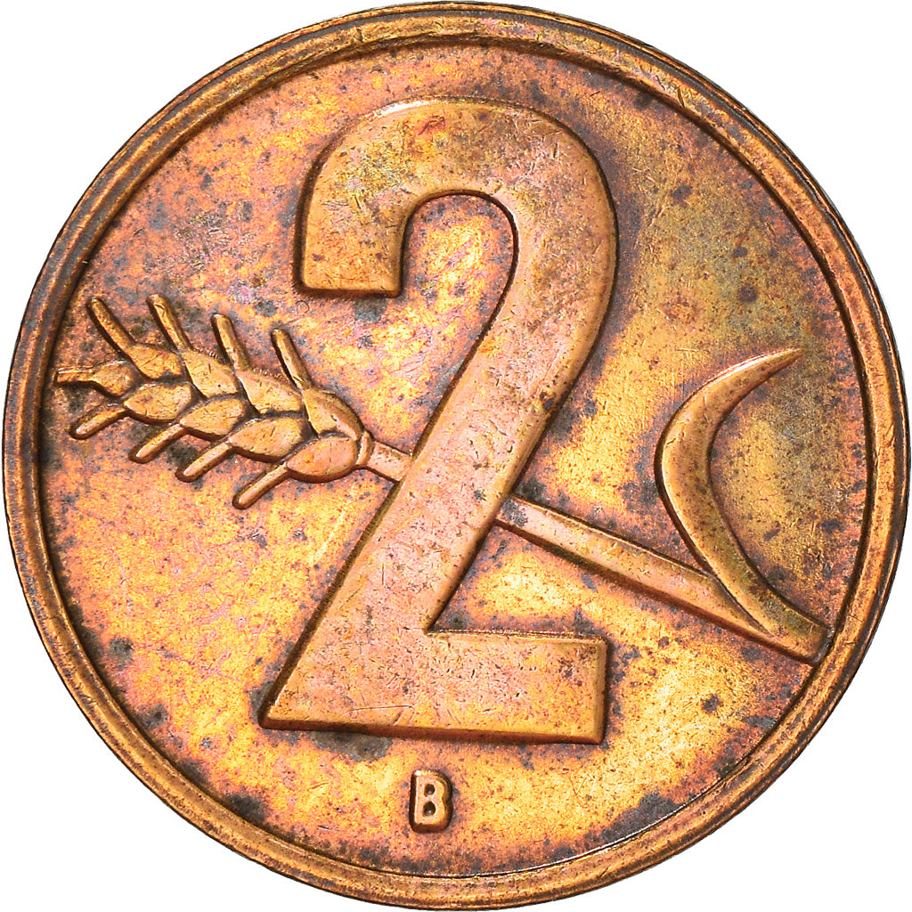 Moneta, Svizzera, 2 Rappen, 1953, Bern, MB, Bronzo, KM:47
