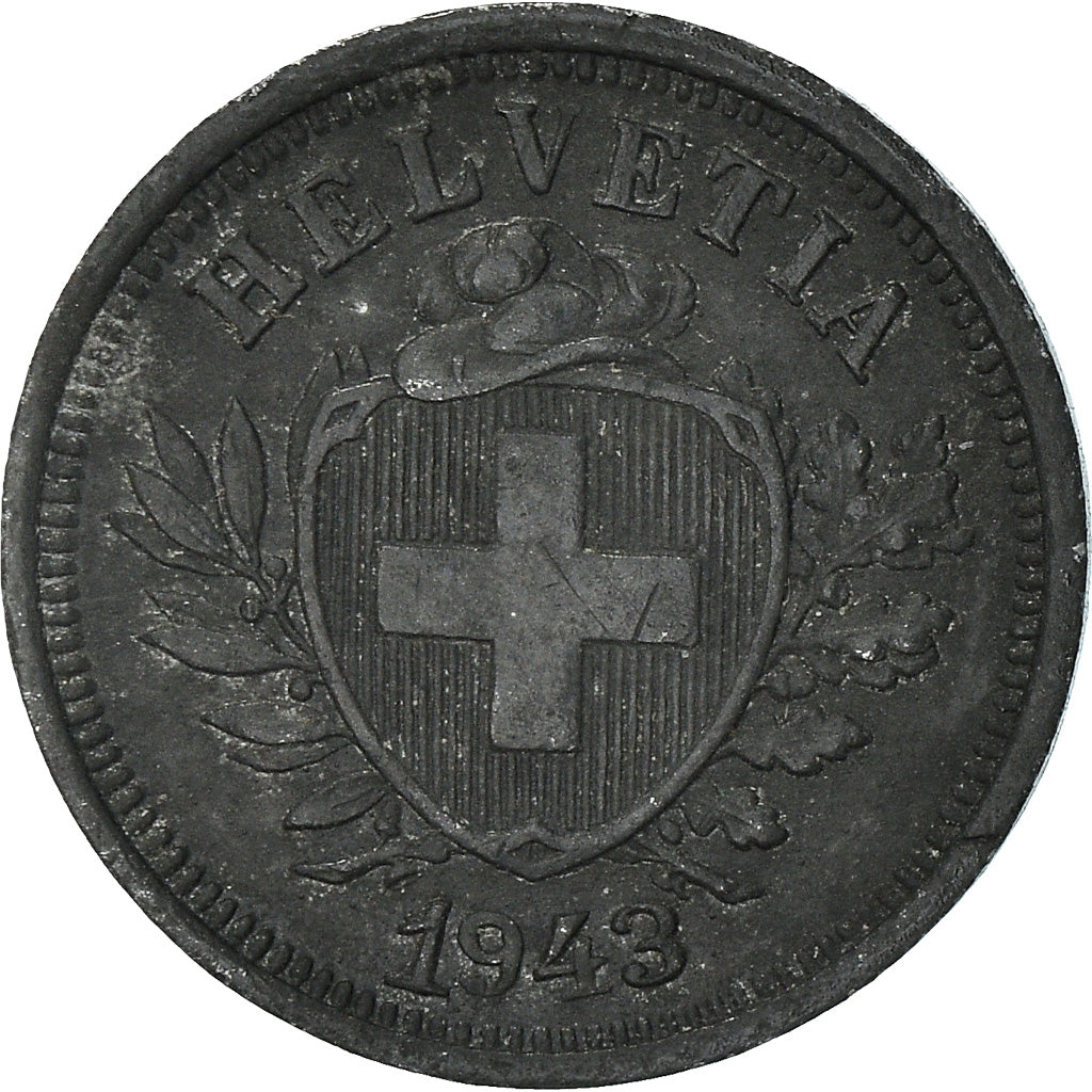 Münze, Schweiz, Rappen, 1943, Bern, SS+, Zinc, KM:3a