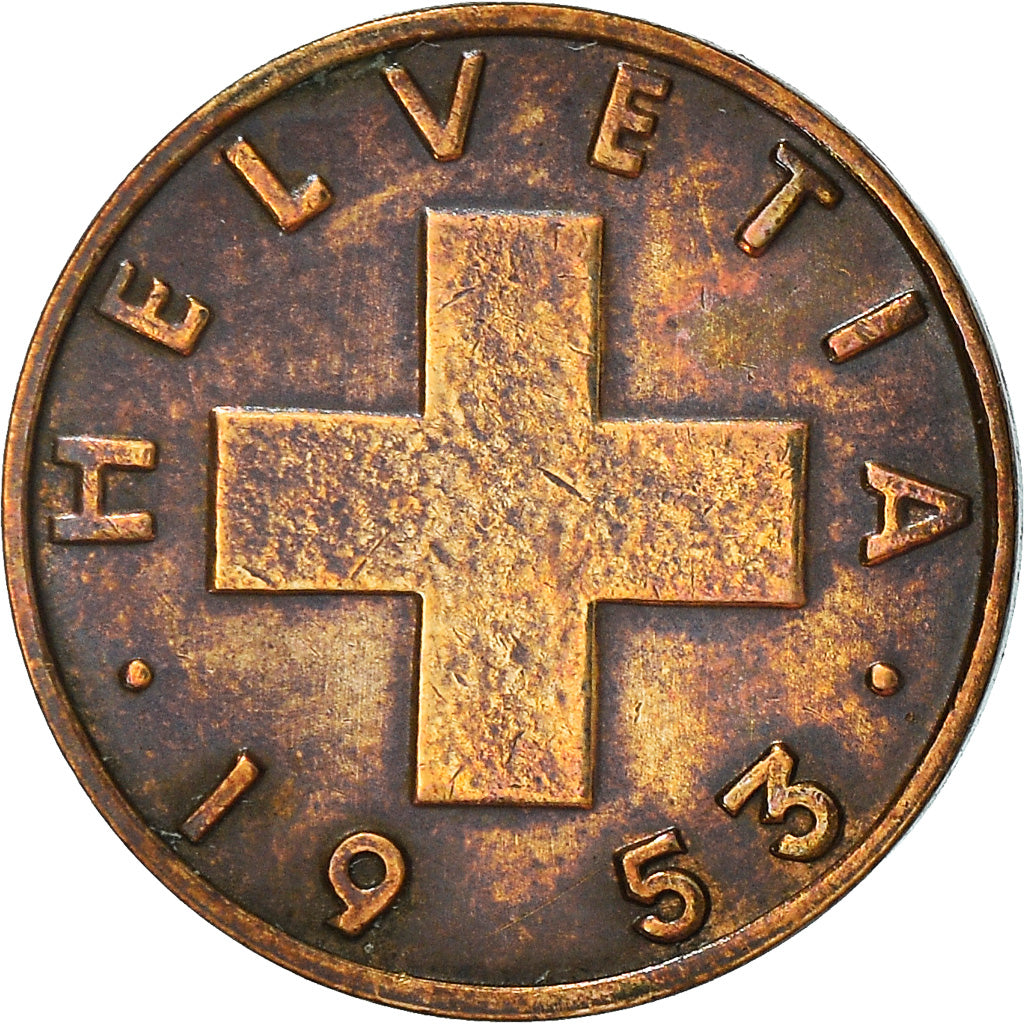 Moneta, Svizzera, Rappen, 1953, Bern, MB+, Bronzo, KM:46
