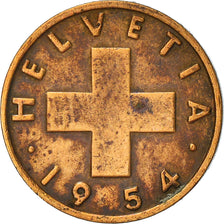 Moneta, Svizzera, Rappen, 1954, Bern, MB+, Bronzo, KM:46