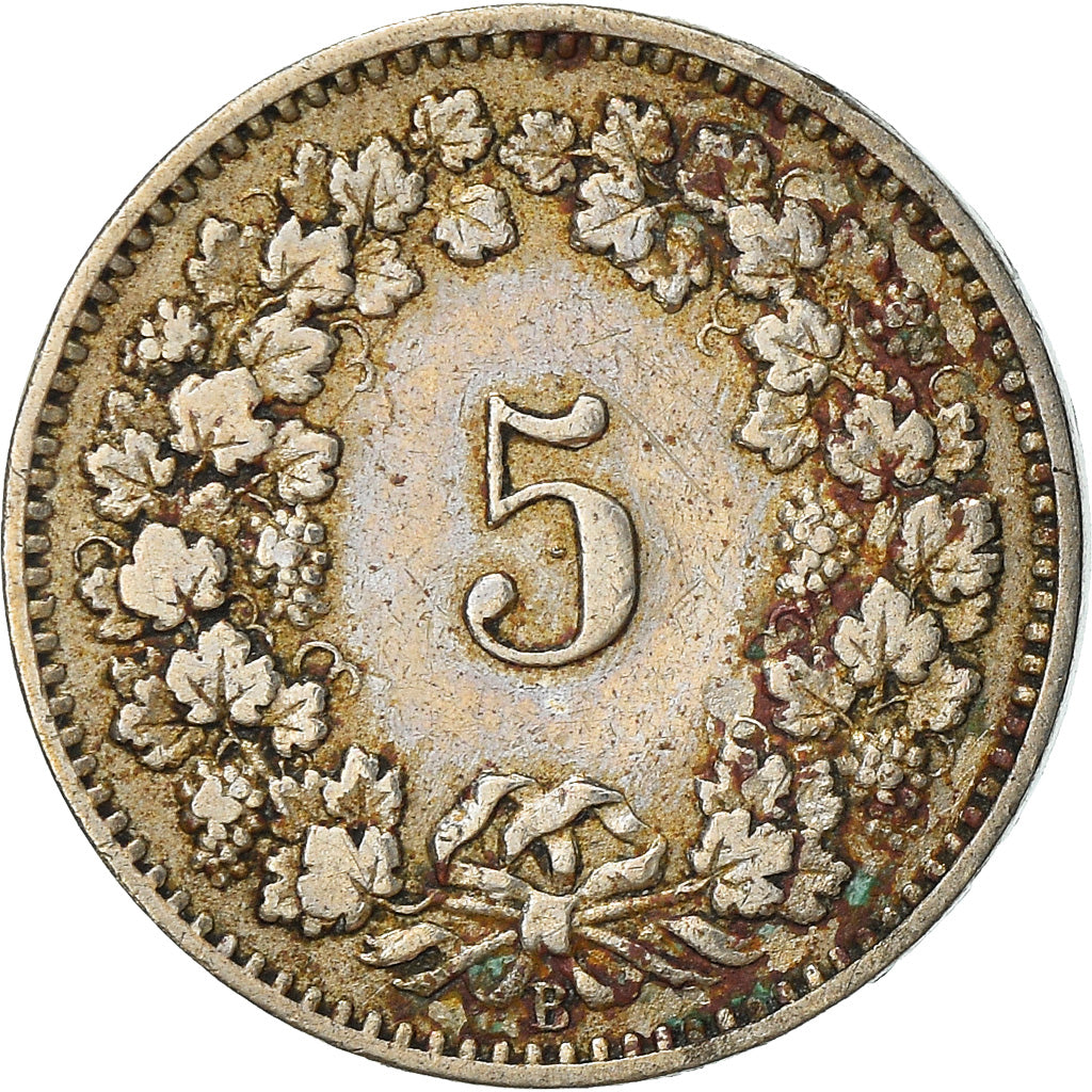 Coin, Switzerland, 5 Rappen, 1907, Bern, VF(30-35), Copper-nickel, KM:26