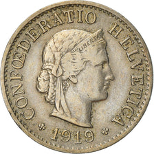 Münze, Schweiz, 5 Rappen, 1919, Bern, S+, Copper-nickel, KM:26