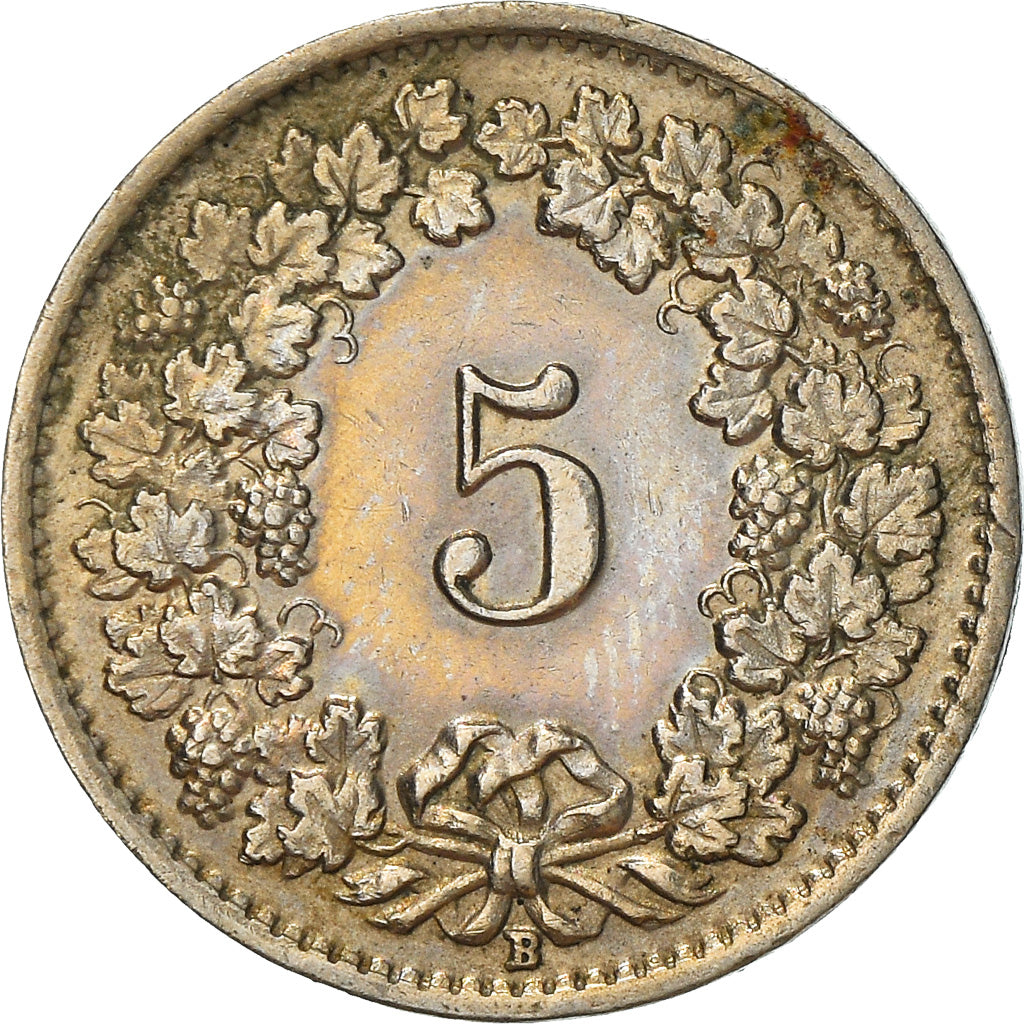 Moneta, Svizzera, 5 Rappen, 1953, Bern, BB+, Rame-nichel, KM:26