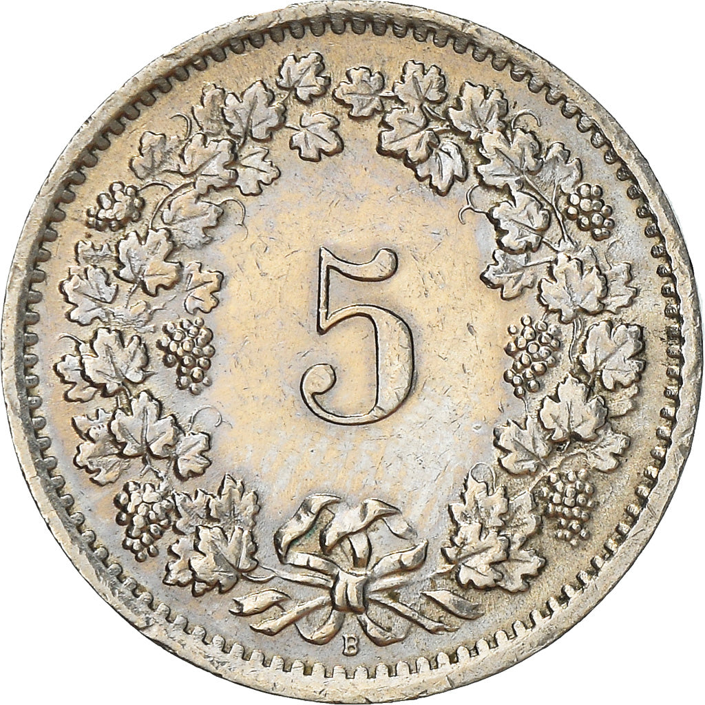 Coin, Switzerland, 5 Rappen, 1968, Bern, VF(30-35), Copper-nickel, KM:26