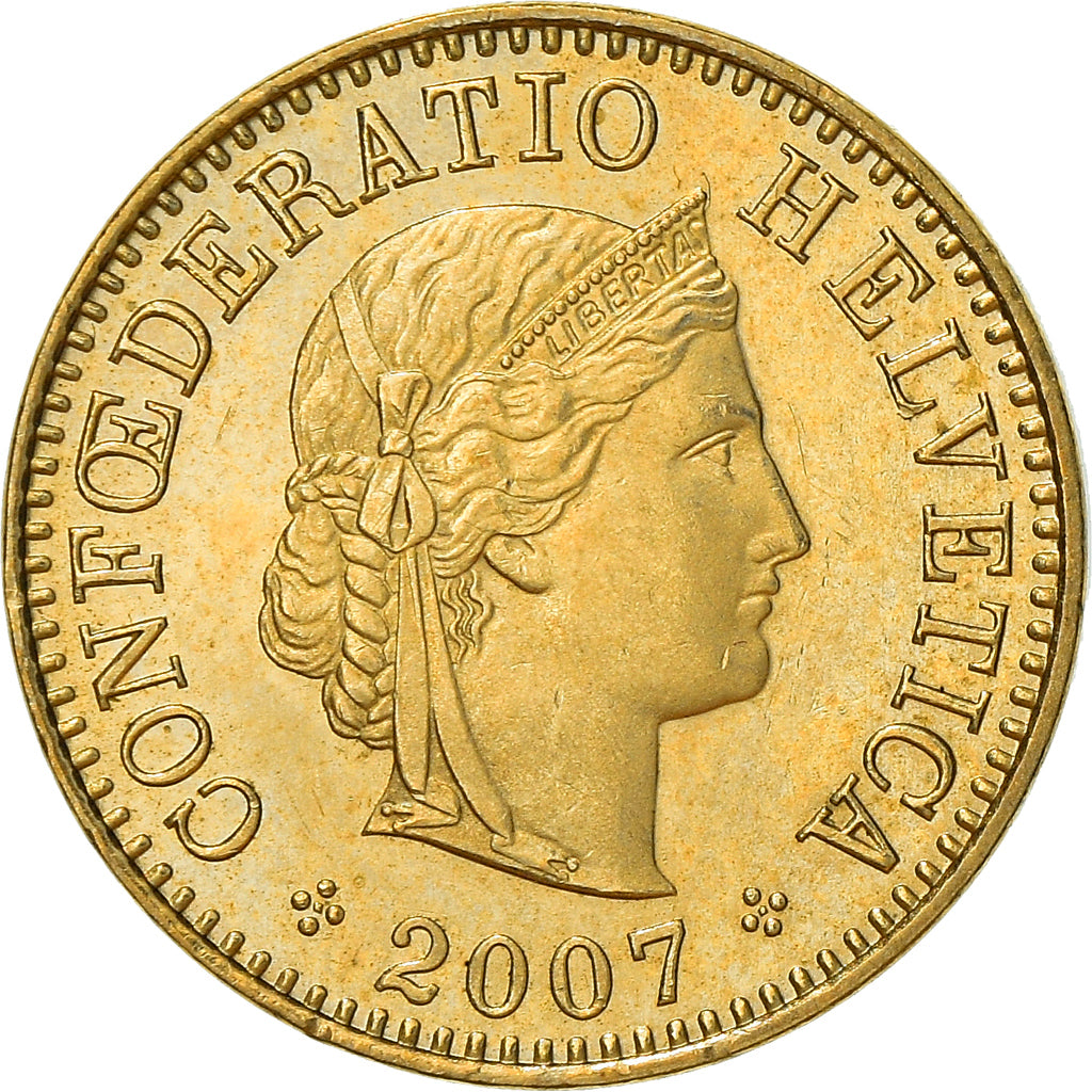 Moneta, Svizzera, 5 Rappen, 2007, Bern, SPL, Alluminio-bronzo, KM:26c