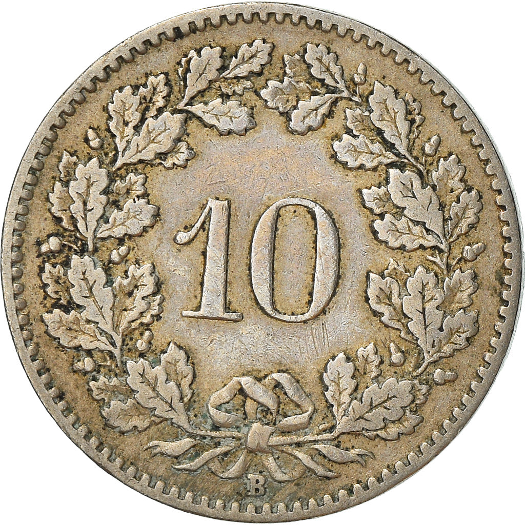 Moneda, Suiza, 10 Rappen, 1913, Bern, BC+, Cobre - níquel, KM:27