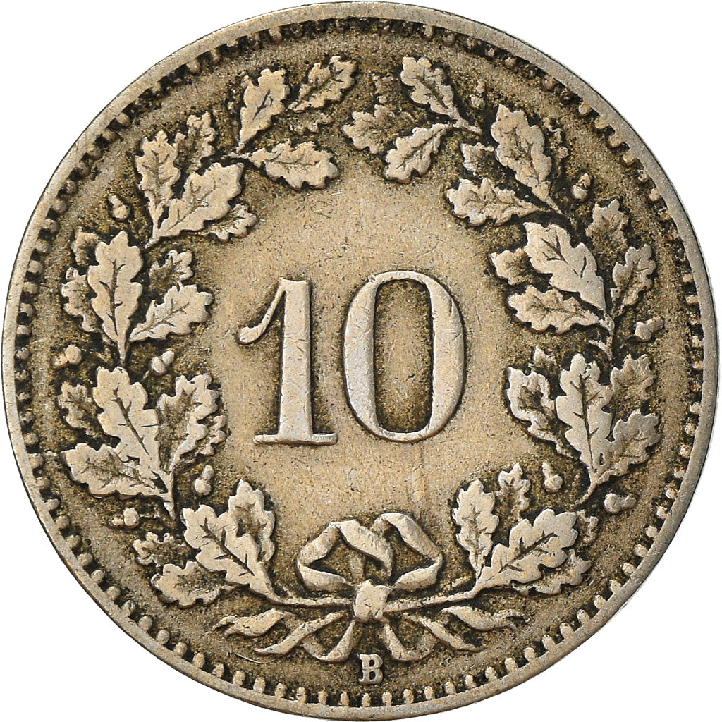 Moneta, Svizzera, 10 Rappen, 1919, Bern, MB+, Rame-nichel, KM:27