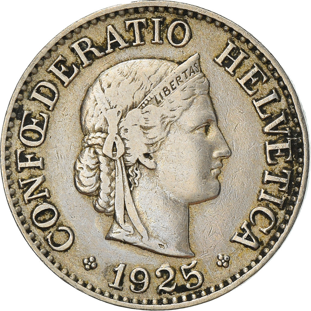 Moneta, Svizzera, 10 Rappen, 1925, Bern, MB+, Rame-nichel, KM:27