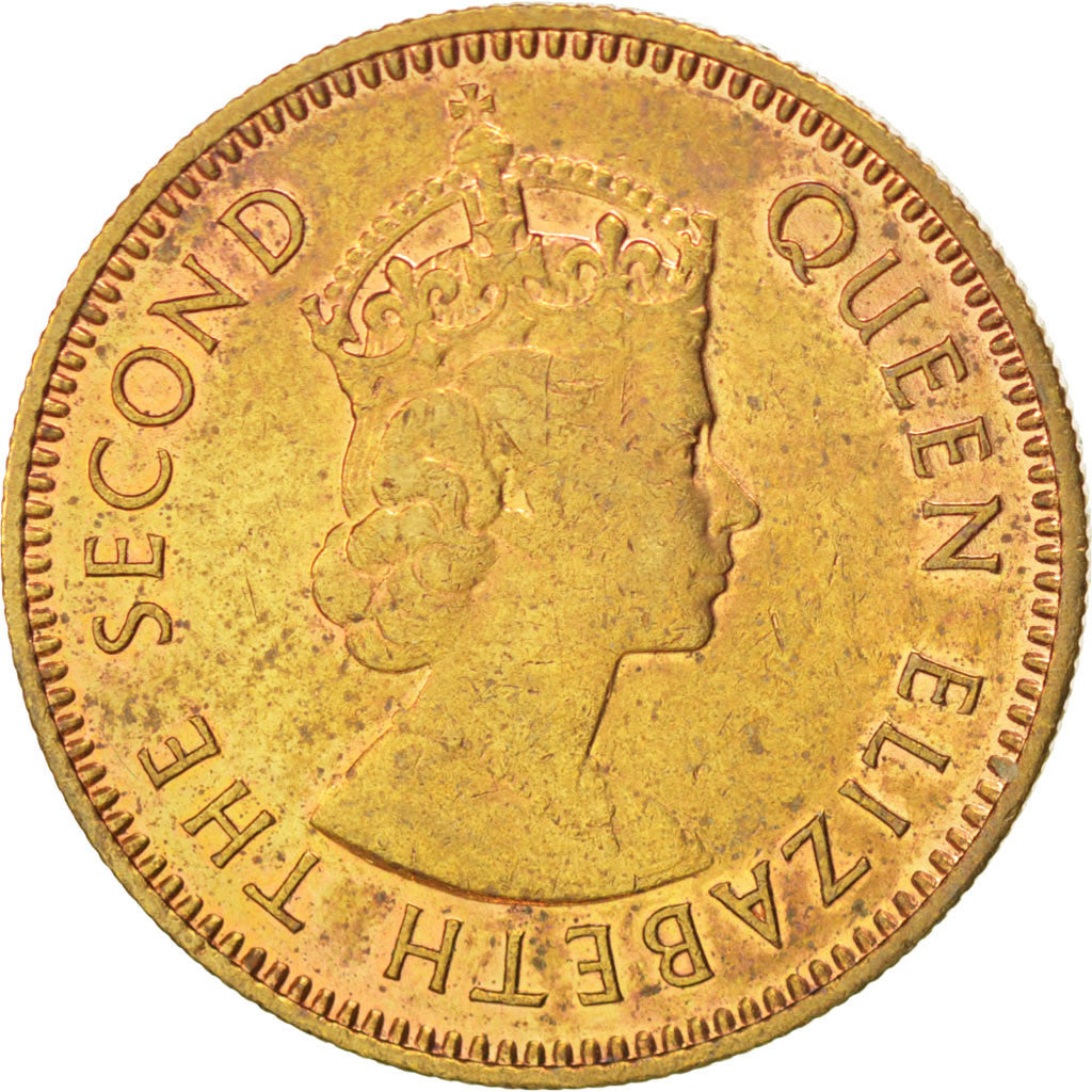 HONG KONG, 10 Cents, 1972, KM #28.3, AU(50-53), Nickel-Brass, 20.5, 4.60