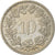 Moneta, Szwajcaria, 10 Rappen, 1990, Bern, AU(50-53), Miedź-Nikiel, KM:27