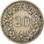Moneda, Suiza, 20 Rappen, 1883, Bern, BC+, Níquel, KM:29