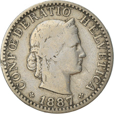 Coin, Switzerland, 20 Rappen, 1887, Bern, F(12-15), Nickel, KM:29