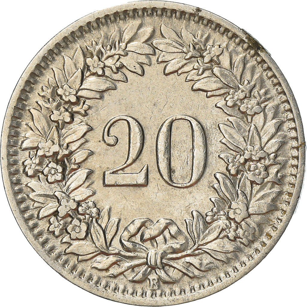 Coin, Switzerland, 20 Rappen, 1926, Bern, VF(30-35), Nickel, KM:29