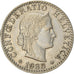 Moneta, Szwajcaria, 20 Rappen, 1938, Bern, AU(50-53), Nikiel, KM:29