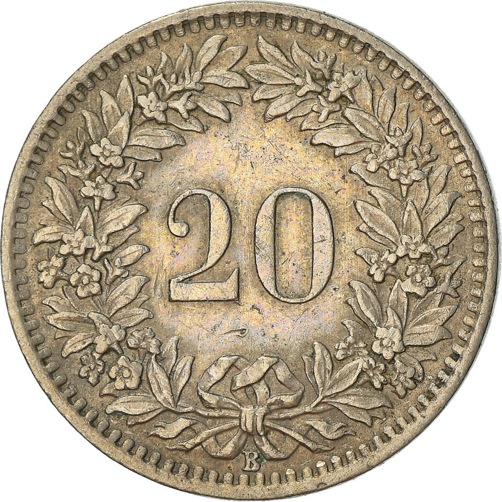 Moneta, Svizzera, 20 Rappen, 1965, Bern, BB+, Rame-nichel, KM:29a