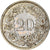 Moneda, Suiza, 20 Rappen, 1970, Bern, BC+, Cobre - níquel, KM:29a