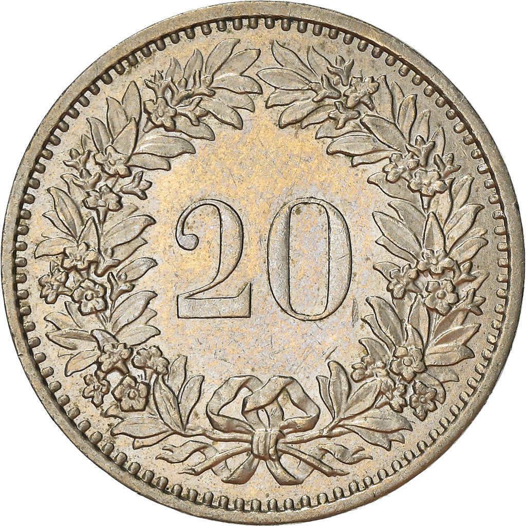 Münze, Schweiz, 20 Rappen, 1976, Bern, S+, Copper-nickel, KM:29a