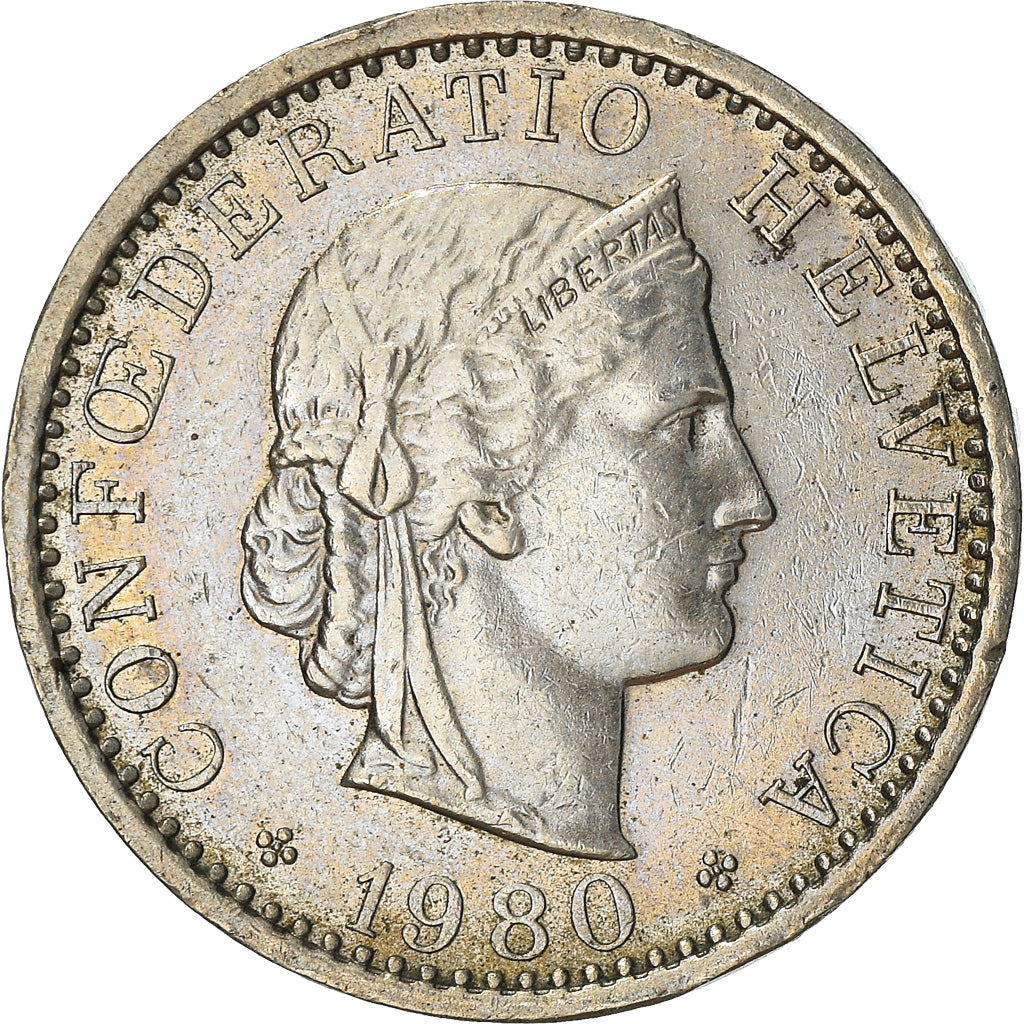Munten, Zwitserland, 20 Rappen, 1980, Bern, FR+, Copper-nickel, KM:29a