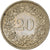 Moneda, Suiza, 20 Rappen, 1980, Bern, BC+, Cobre - níquel, KM:29a