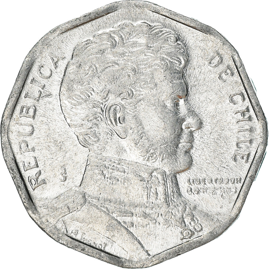 Moneda, Chile, Peso, 1992, Santiago, MBC+, Aluminio, KM:231