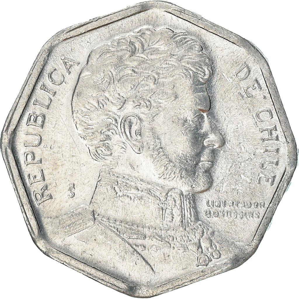 Moneda, Chile, Peso, 1995, Santiago, MBC+, Aluminio, KM:231