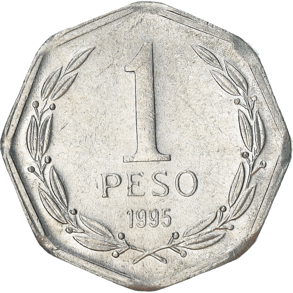 Moneda, Chile, Peso, 1995, Santiago, MBC+, Aluminio, KM:231