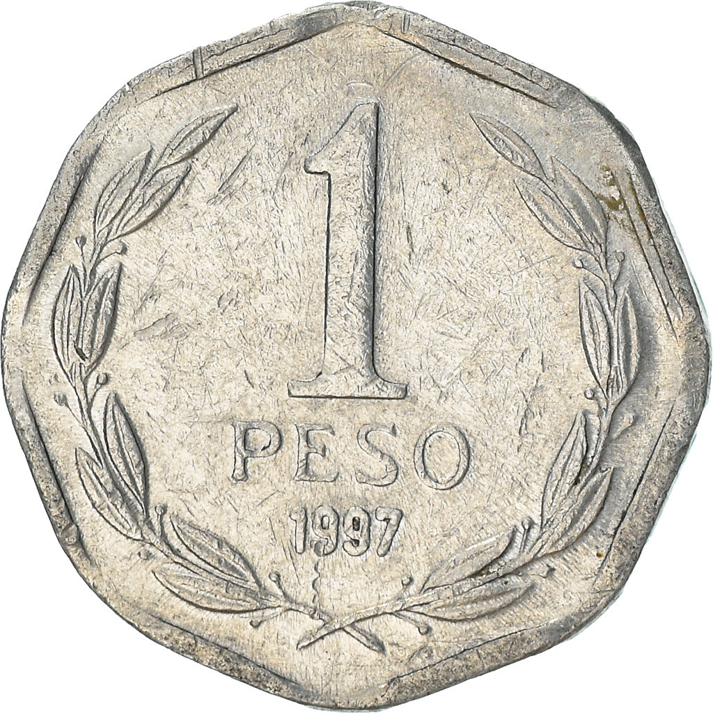 Moneda, Chile, Peso, 1997, Santiago, BC+, Aluminio, KM:231