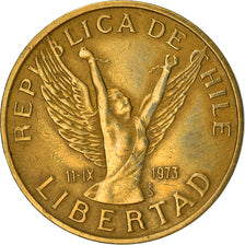 Moneda, Chile, 5 Pesos, 1985, Santiago, MBC, Aluminio - bronce, KM:217.1
