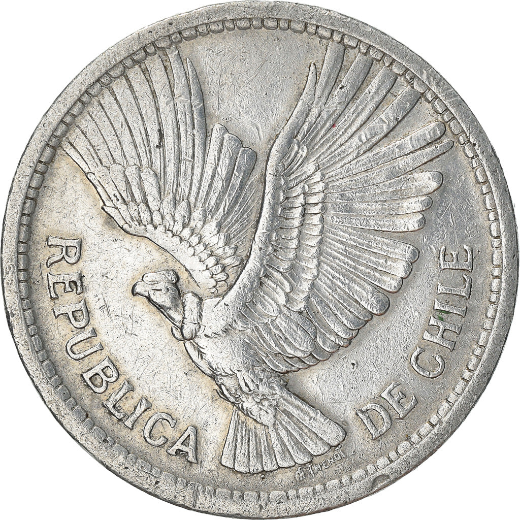 Moneda, Chile, 10 Pesos, 1958, Santiago, BC+, Aluminio, KM:181