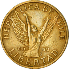 Moeda, Chile, 10 Pesos, 1984, Santiago, VF(30-35), Alumínio-Bronze, KM:218.1
