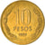 Moneda, Chile, 10 Pesos, 1998, Santiago, MBC+, Aluminio - bronce, KM:228.2