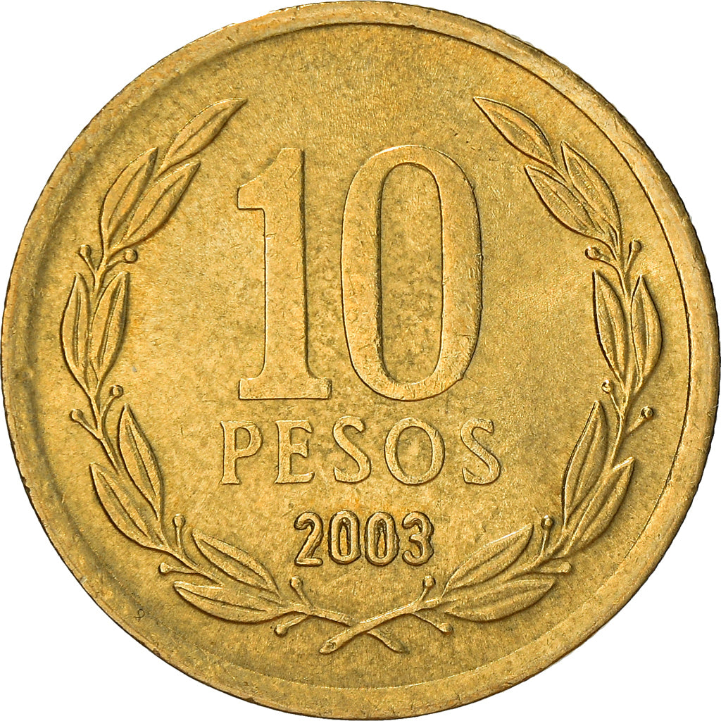 Monnaie, Chile, 10 Pesos, 2003, Santiago, TTB+, Aluminum-Bronze, KM:228.2